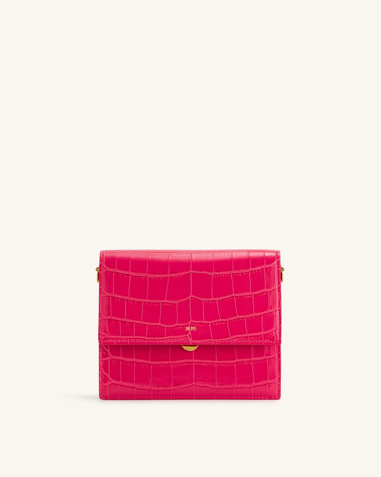 Mini Flap Crossbody - Magenta Krokodil