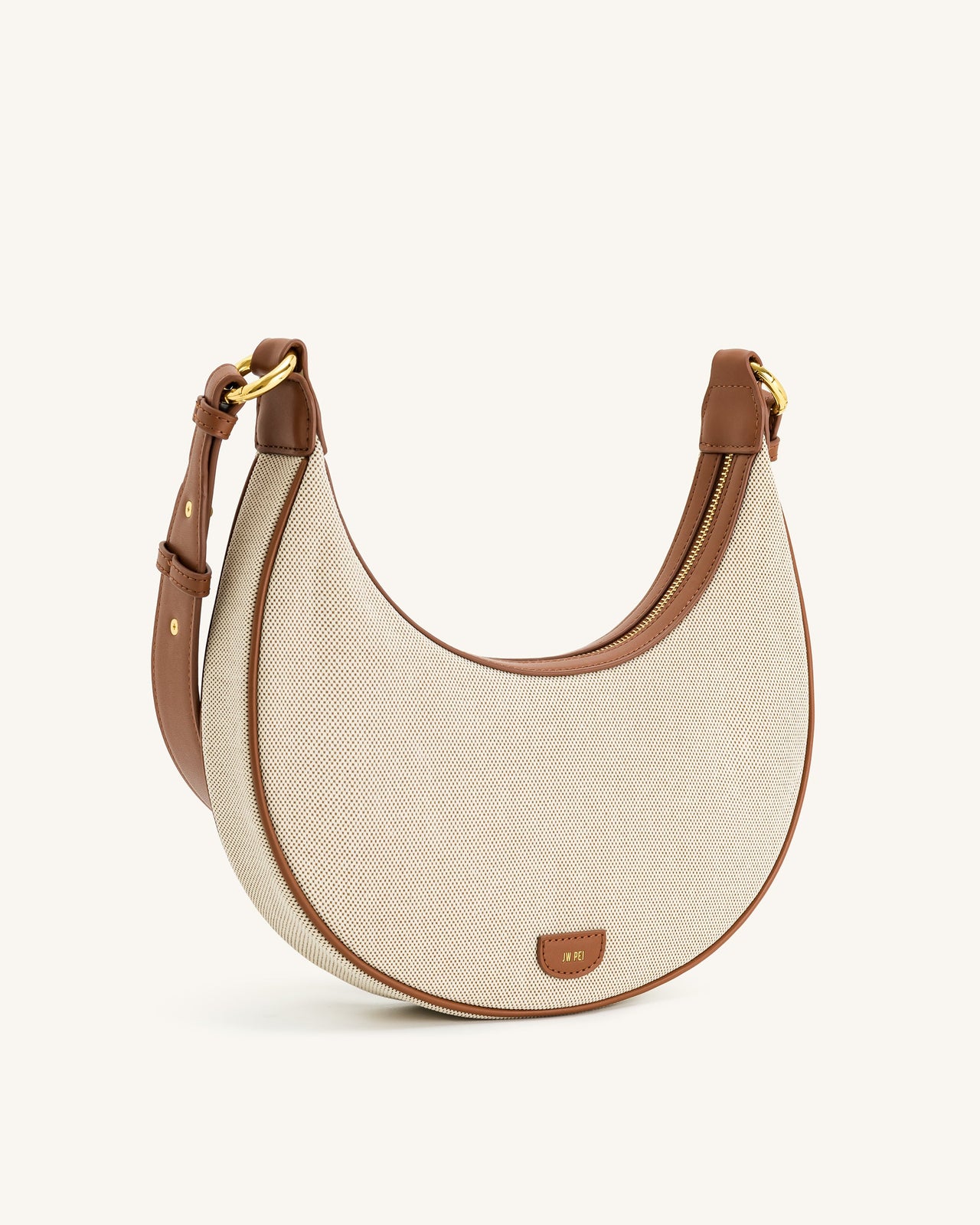 Carly Leinwand Satteltasche - Beige