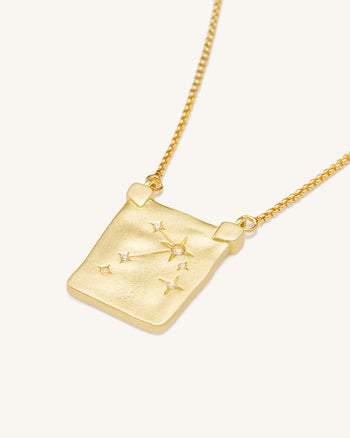 Sternzeichen Anhänger Halskette - 18 Karat vergoldetes