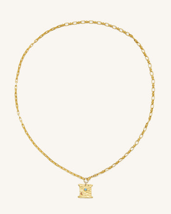 Kosmos Quadratische Halskette - 18 Karat vergoldetes & Multicolor Zirkon
