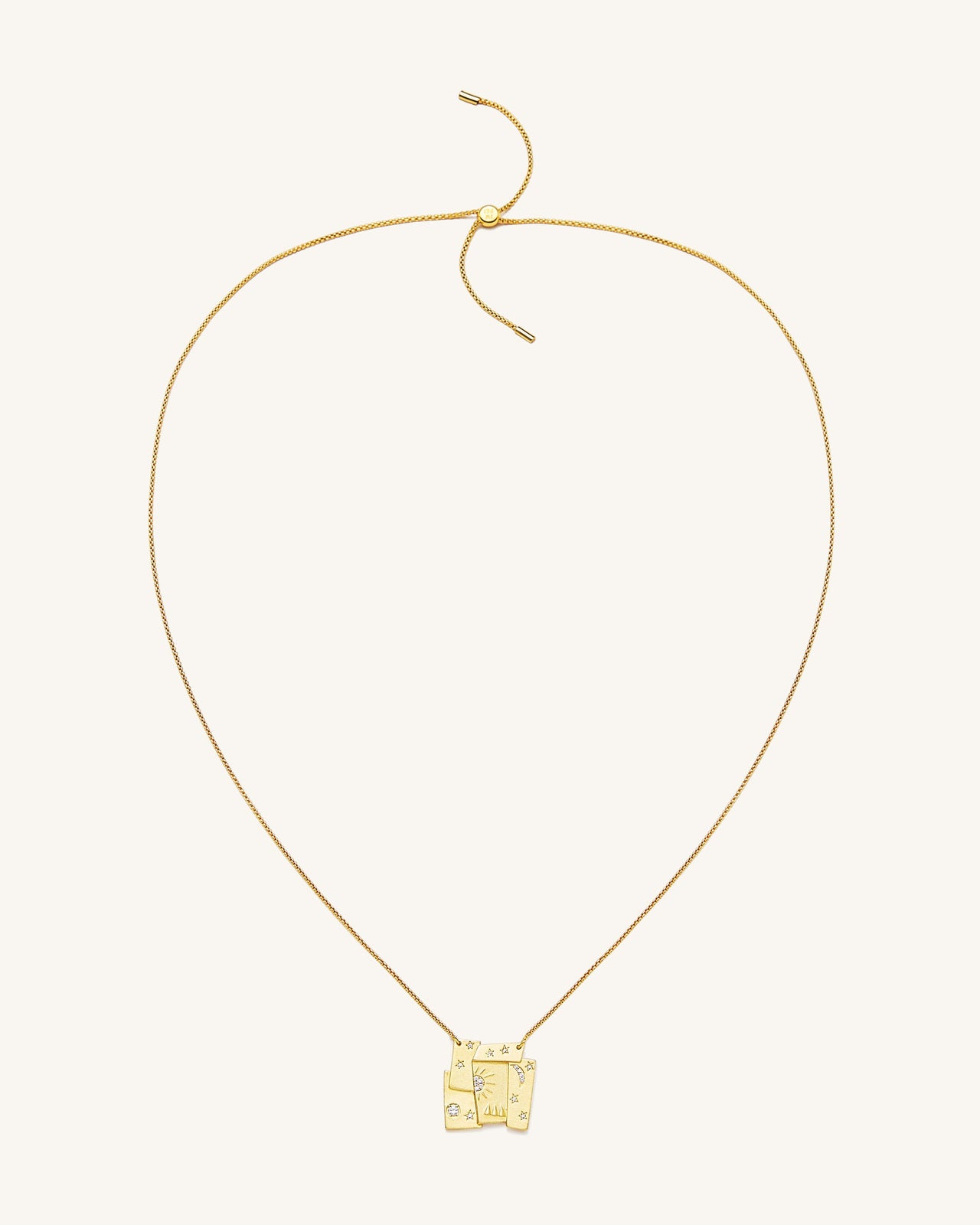 Kosmos-Kombi-Halskette - 18 Karat vergoldetes & Weißer Zirkon