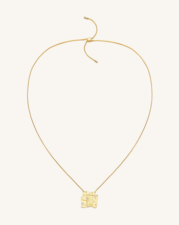 Kosmos-Kombi-Halskette - 18 Karat vergoldetes & Weißer Zirkon