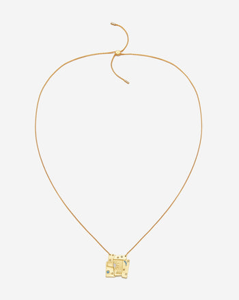 Kosmos-Kombi-Halskette - 18 Karat vergoldetes & Multicolor Zirkon