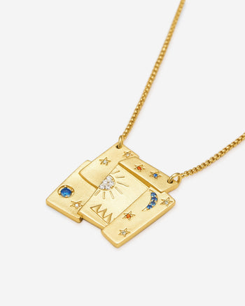 Kosmos-Kombi-Halskette - 18 Karat vergoldetes & Multicolor Zirkon